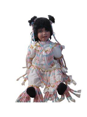 Rustie 26" Porcelain Baby Doll - Beaded Hippie Outfit - #149/2000 - Vintage 1999